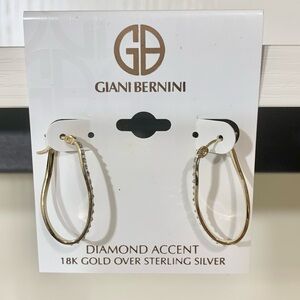 Giani Bernini Diamond Round Hoop Earrings in 18k Gold-Plated Sterling Silver